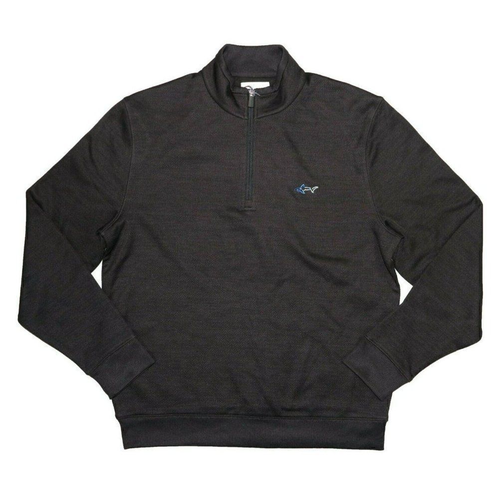 Greg Norman Mens Shirt Long Sleeve 1/4 Zipper Black (XL)
